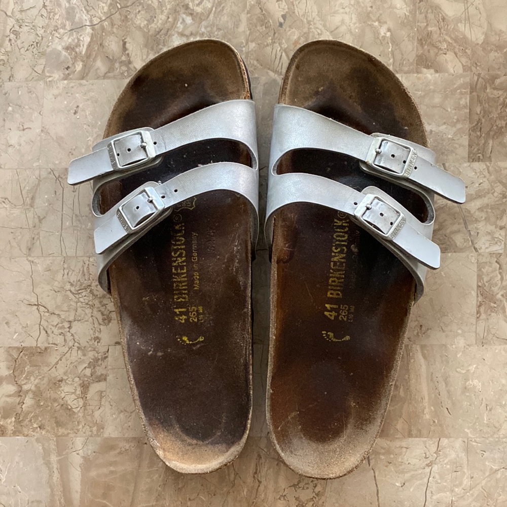 Birkenstock Sandals, two strap, adjustable with buckles, pre loved.